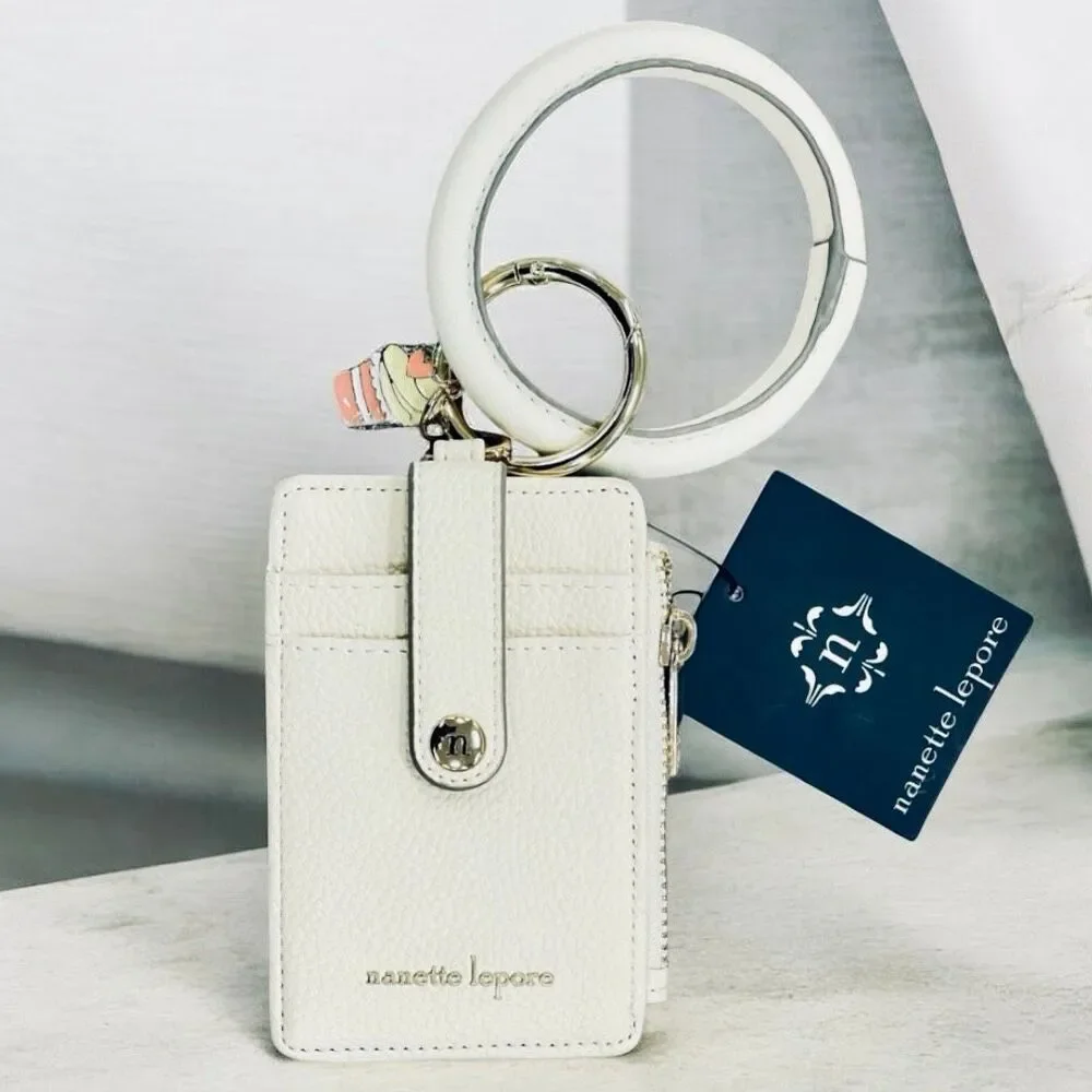 NWT Nanette Lepore Off White Hands-Free Bracelet Wallet Cardholder Keyholder